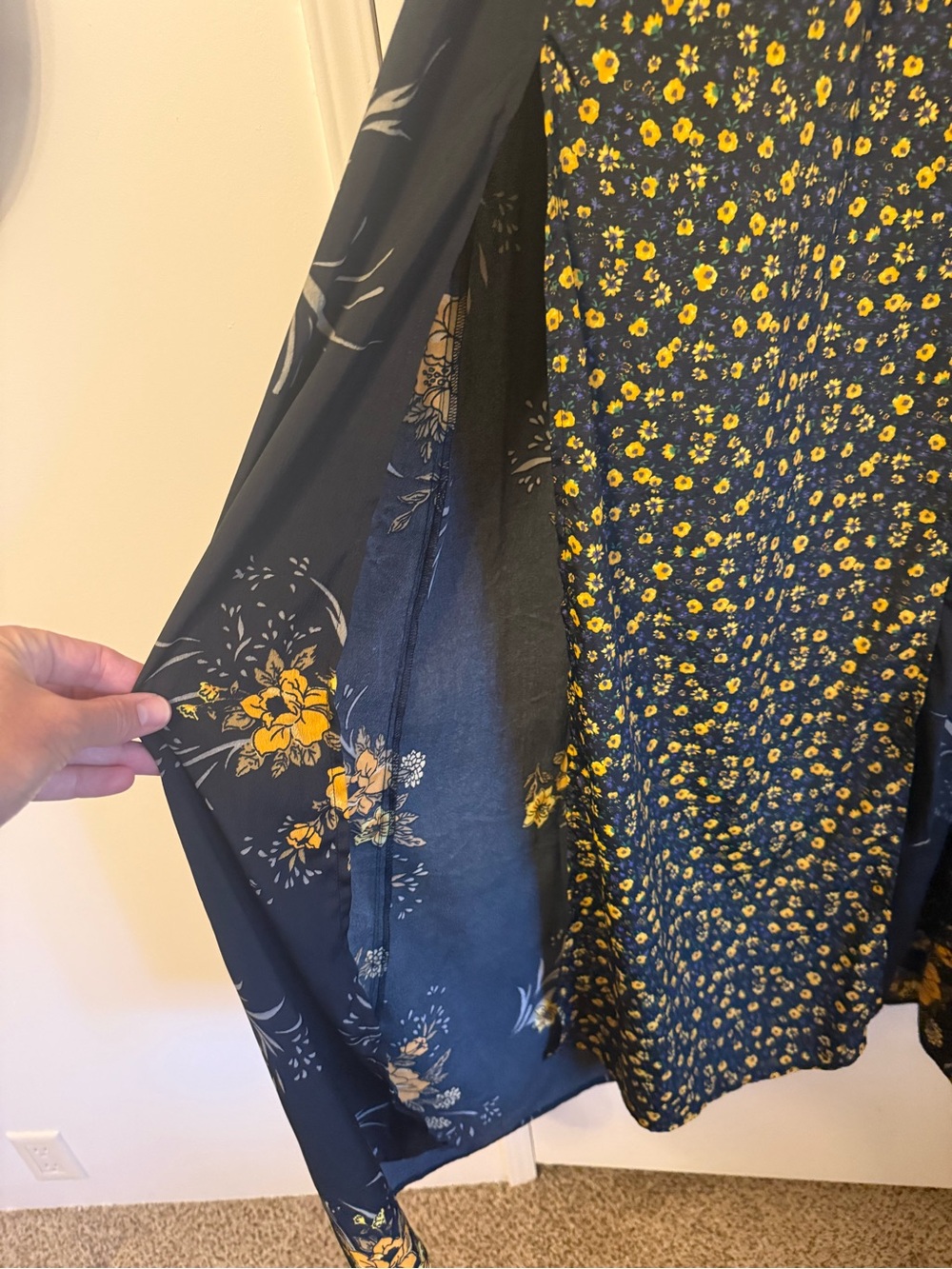 Women’s Black Floral dress with Yellow Print